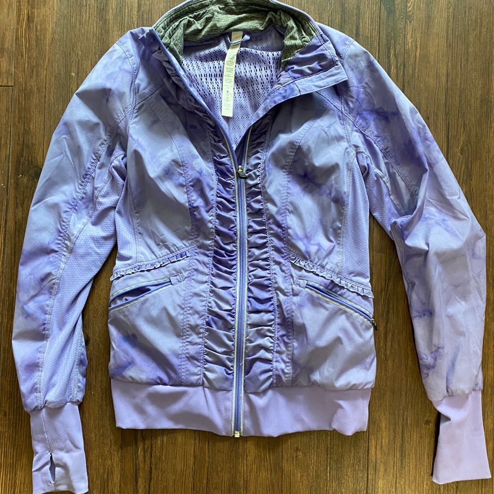 Lululemon pleated, purple workout jacket. Size 4